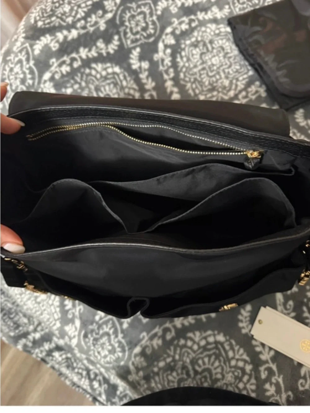 Tory Burch Black Nylon Crossbody Baby Bag